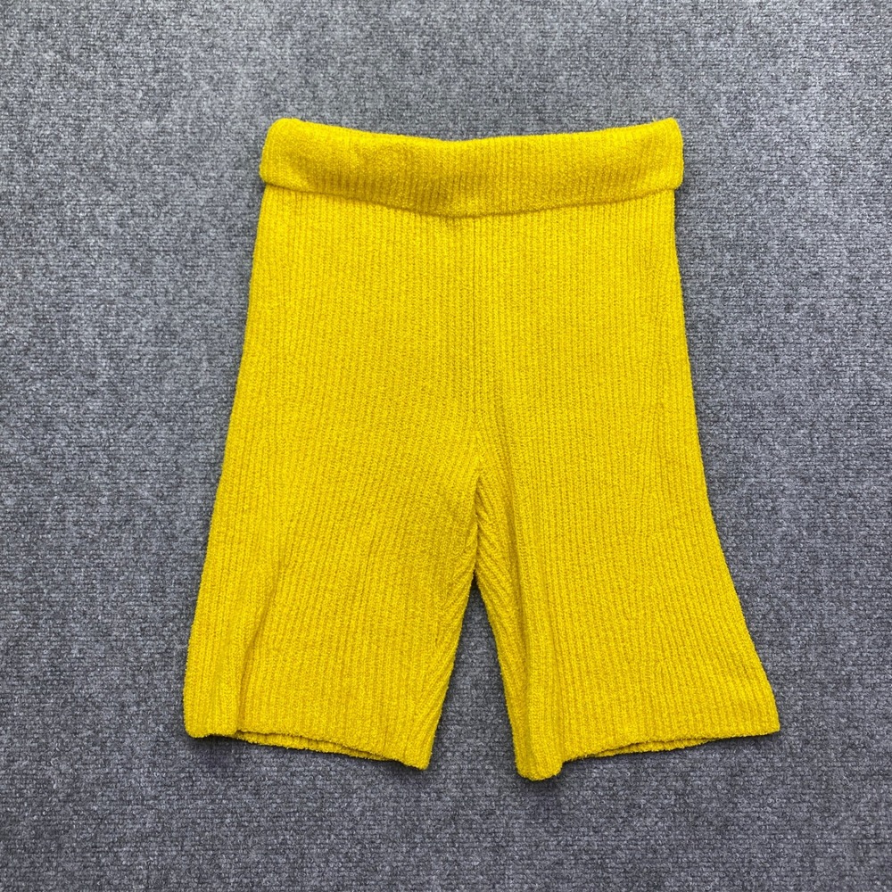 Rag & Bone Mustard Yellow Ribbed Knit Organic Cotton Shorts Womens Medium Boho